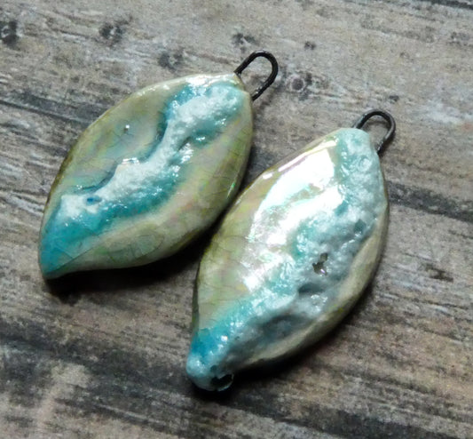 Ceramic Lustrous Surf Earring Charms - #5