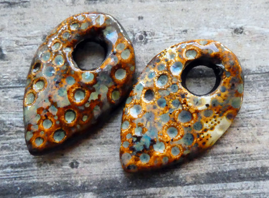 Ceramic Urchin Pointy Charms- Amber Ash