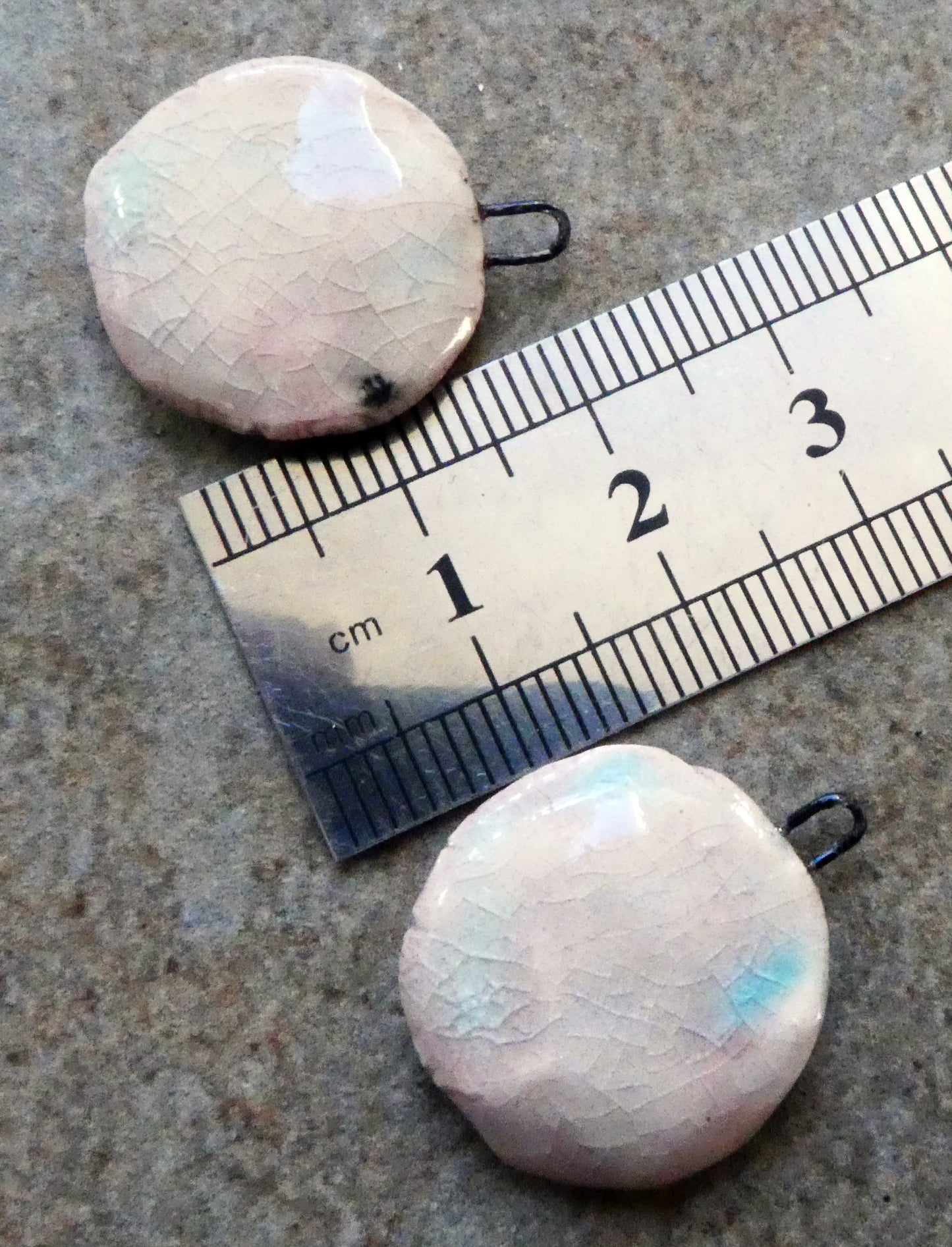 Ceramic Flat Flower Charms - Orchid
