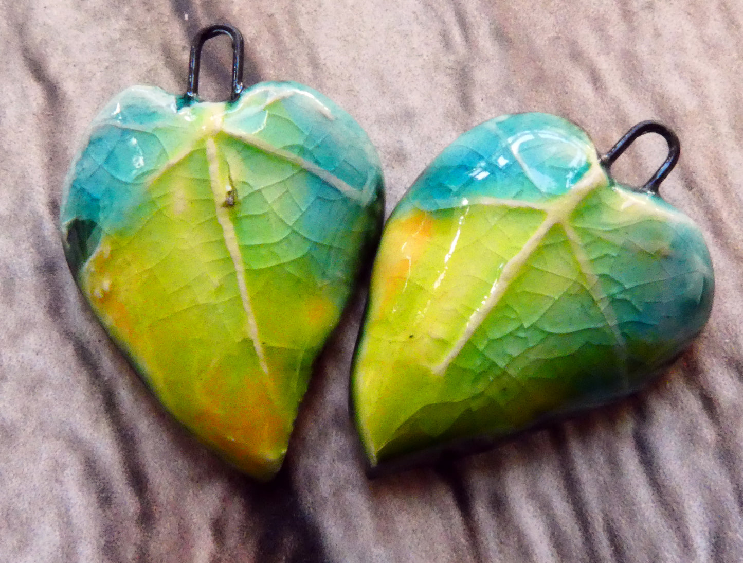 Ceramic Super Slim Spring Leaf Earring Charms #9