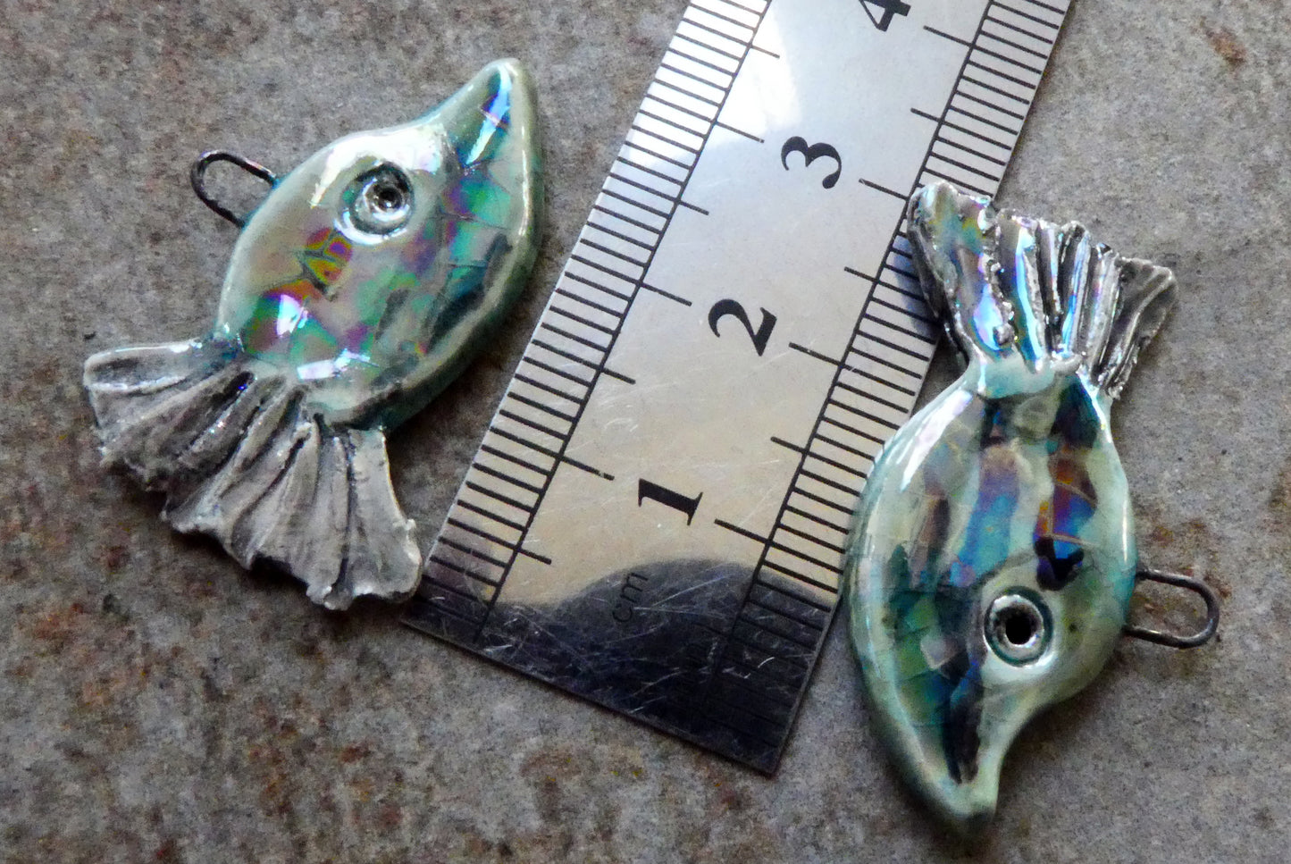Ceramic Lustrous Long Nose Fish Earring Charms - China Sea