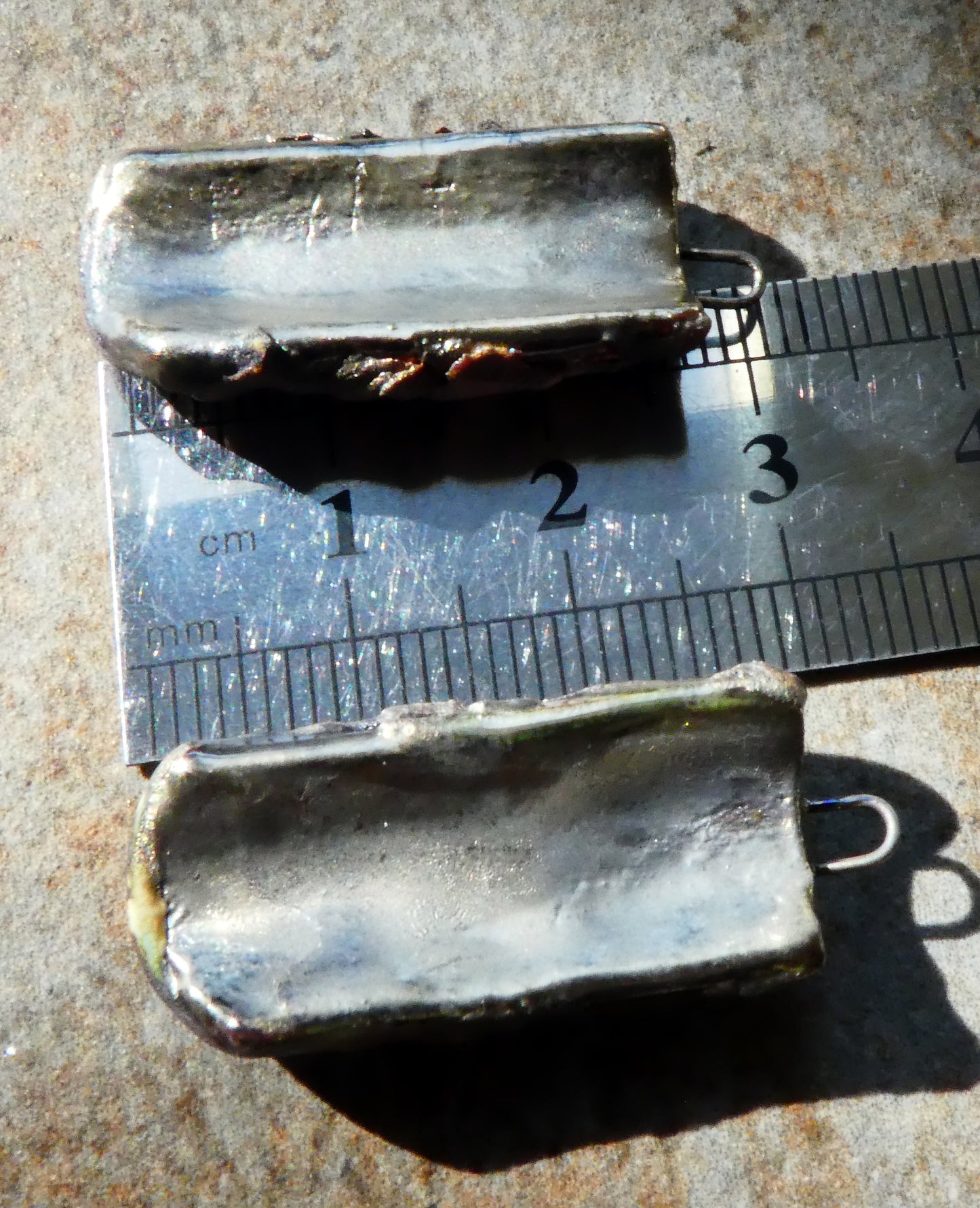 Ceramic Razor Shell Layered Charms - Stone