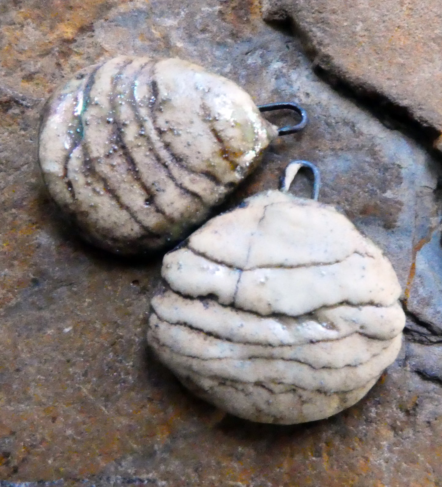Ceramic Layered Shell Charms -Oxide - Asymmetric