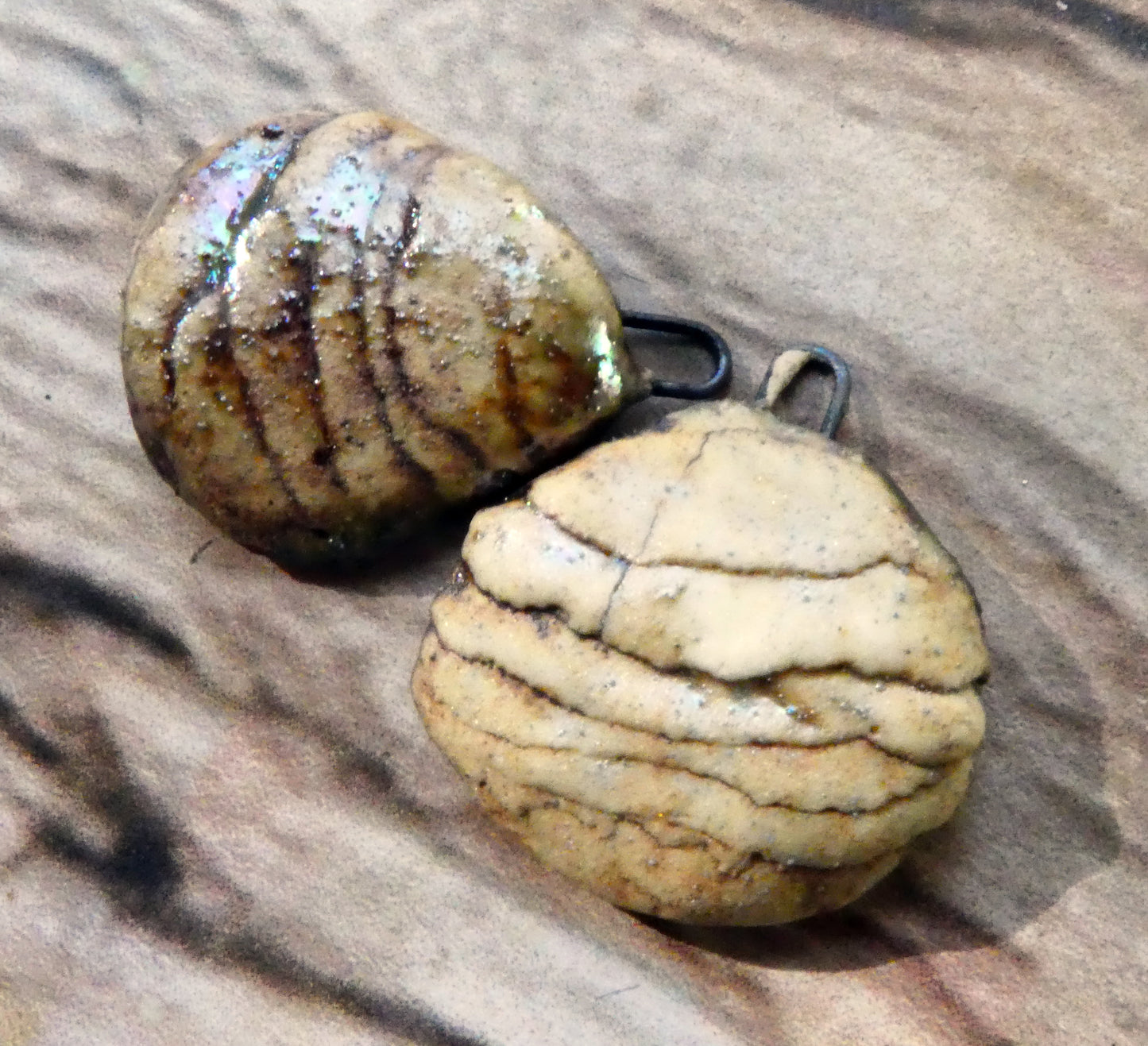 Ceramic Layered Shell Charms -Oxide - Asymmetric