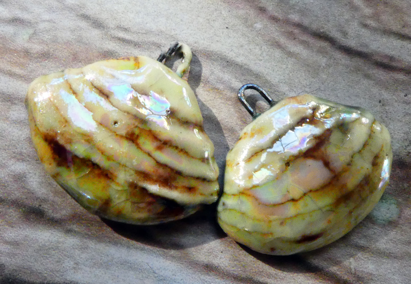 Ceramic Layered Shell Charms -Yadro