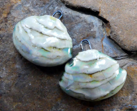 Ceramic Layered Shell Charms -China Sea
