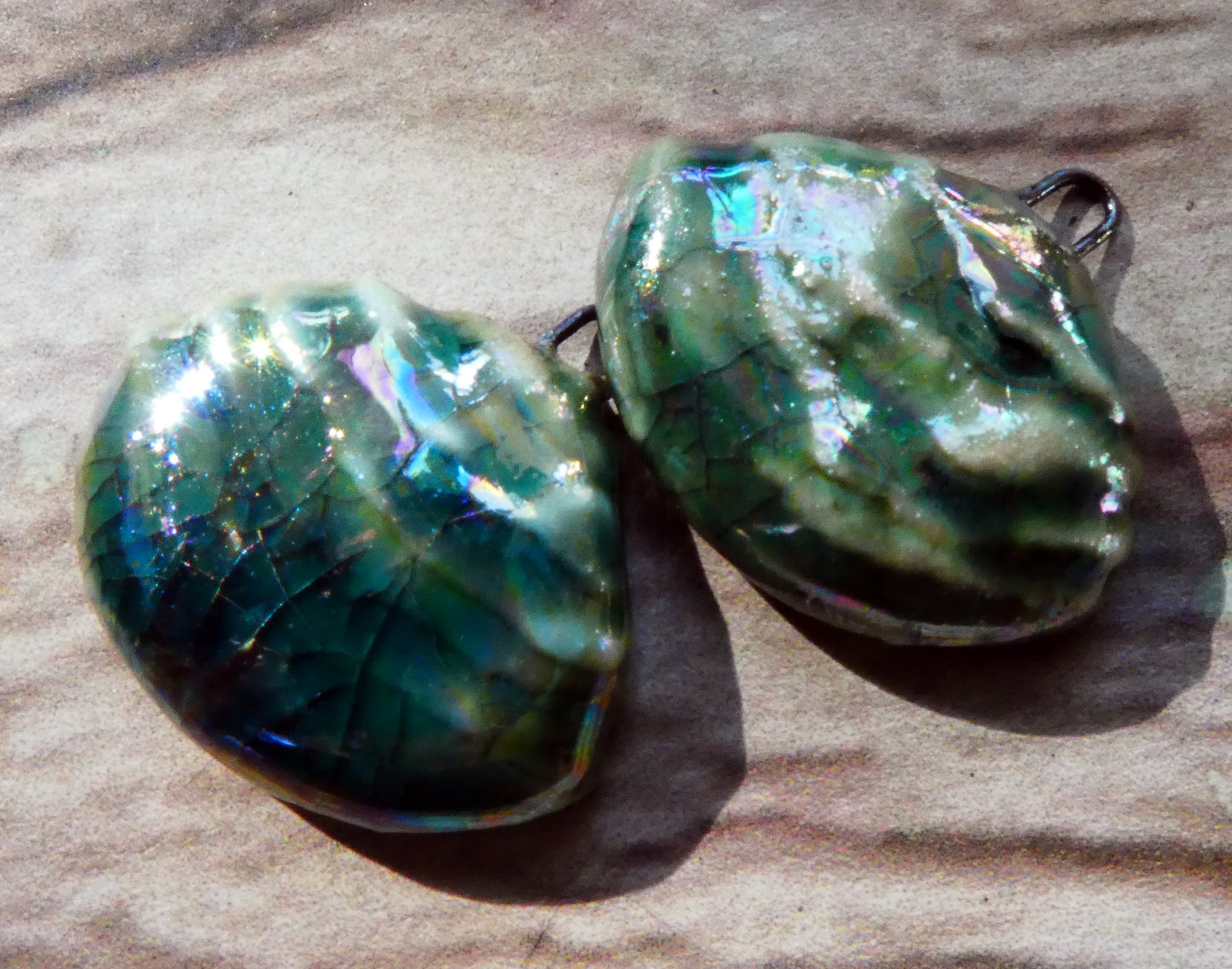 Ceramic Layered Shell Charms -Oriental Blue