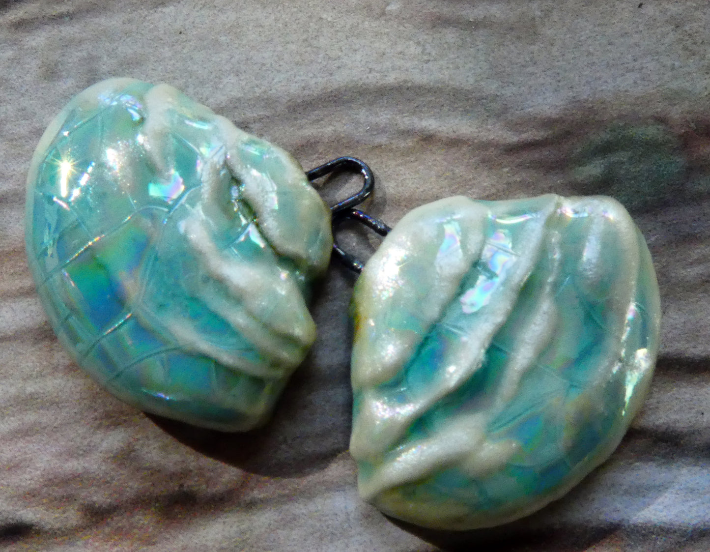 Ceramic Layered Shell Charms -Egyptian Blue