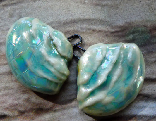 Ceramic Layered Shell Charms -Egyptian Blue