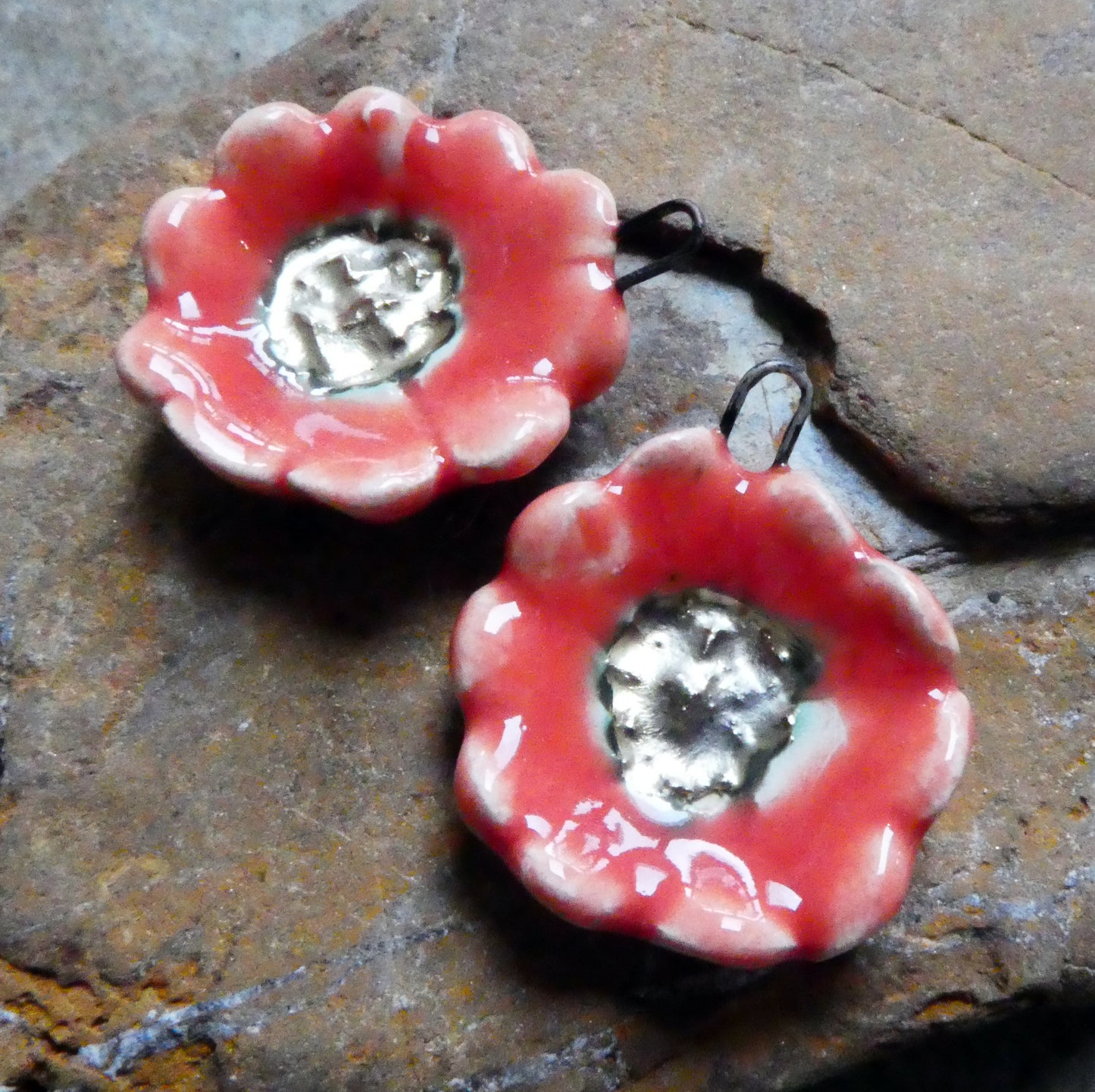 Ceramic Primrose Earring Charms - Watermelon