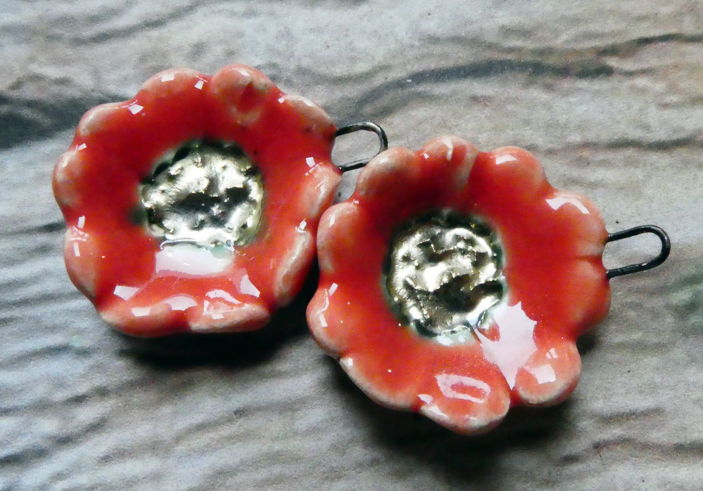 Ceramic Primrose Earring Charms - Watermelon