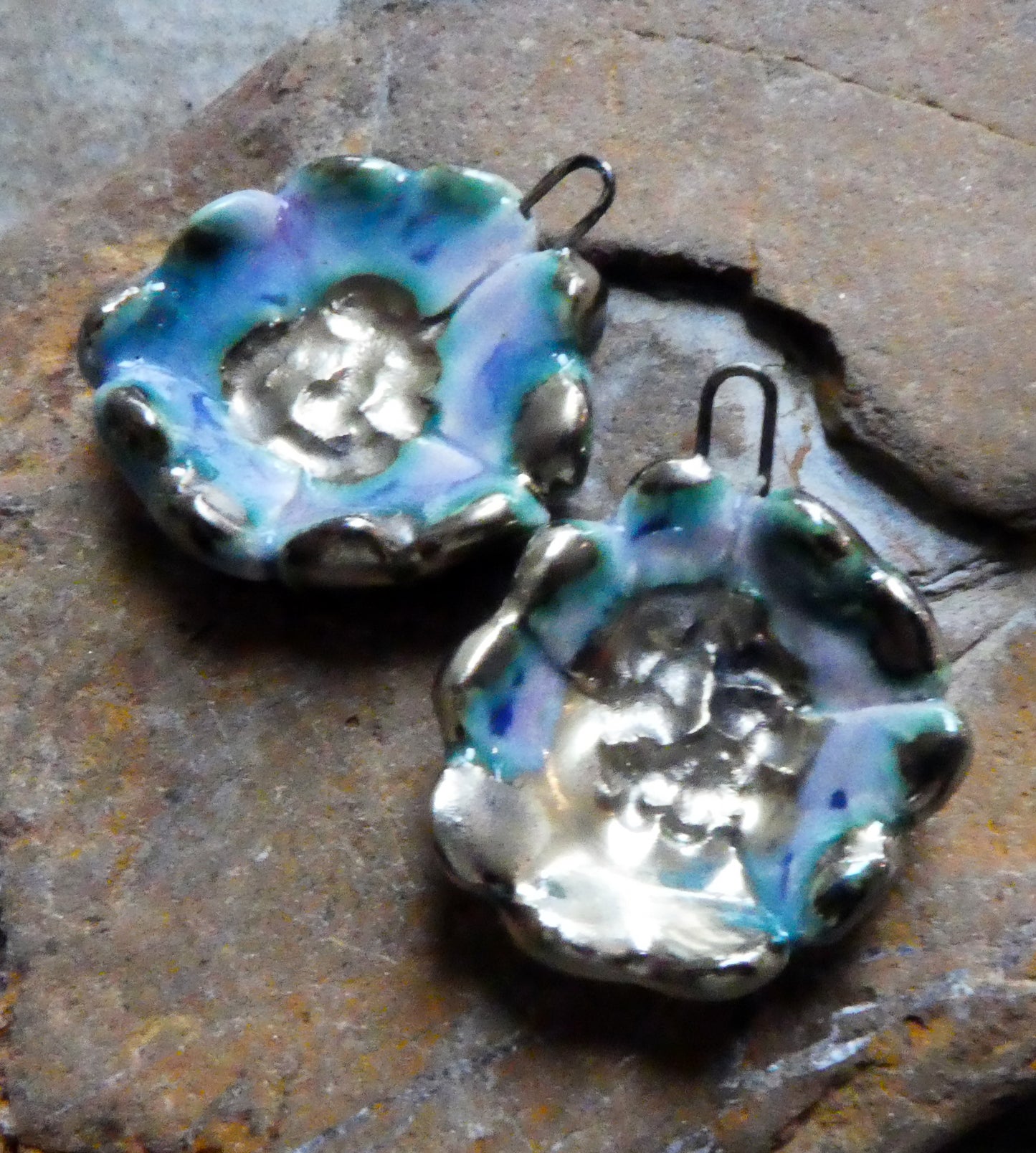 Ceramic Primrose Earring Charms - Purple Reign