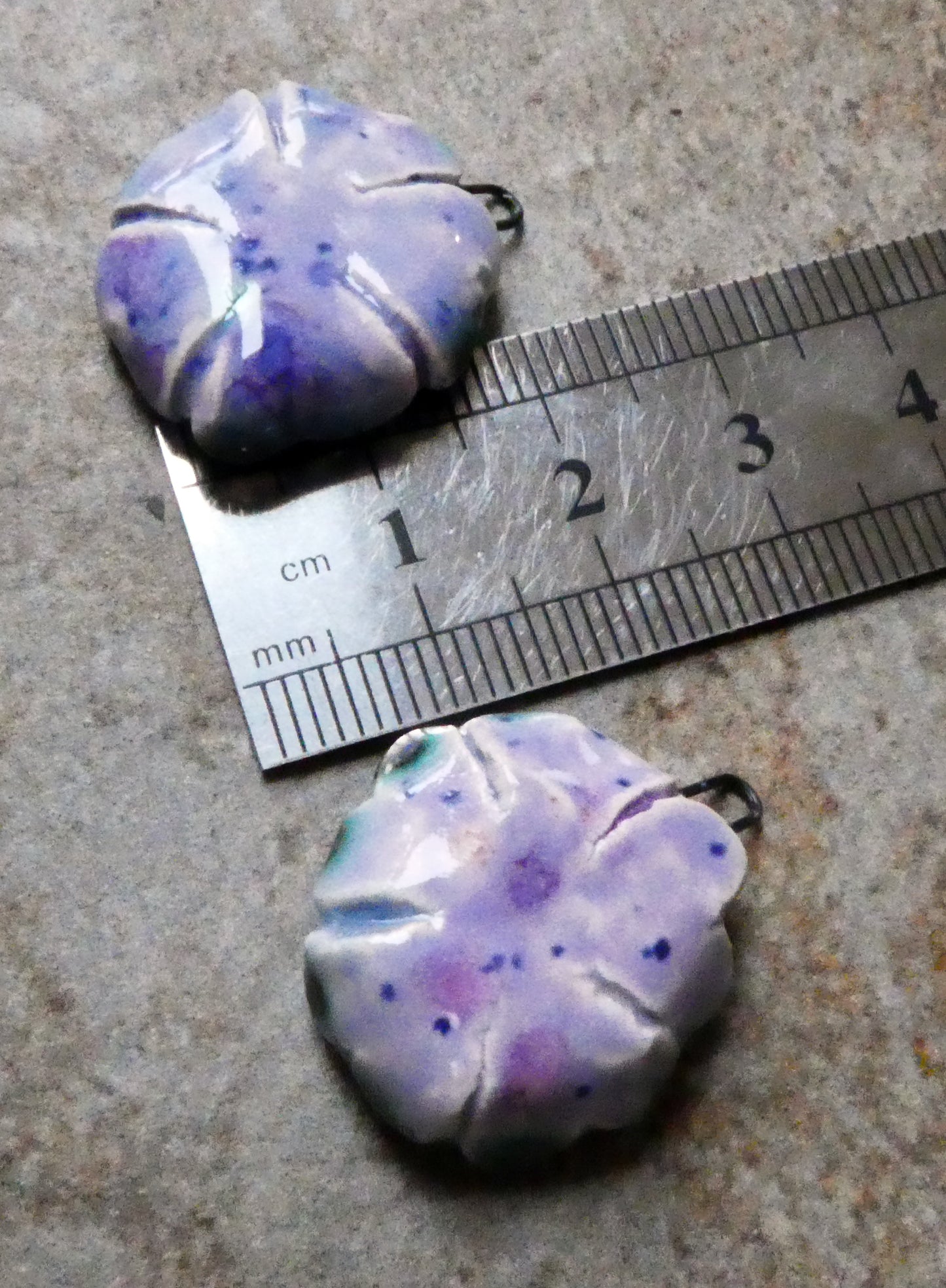 Ceramic Primrose Earring Charms - Purple Reign