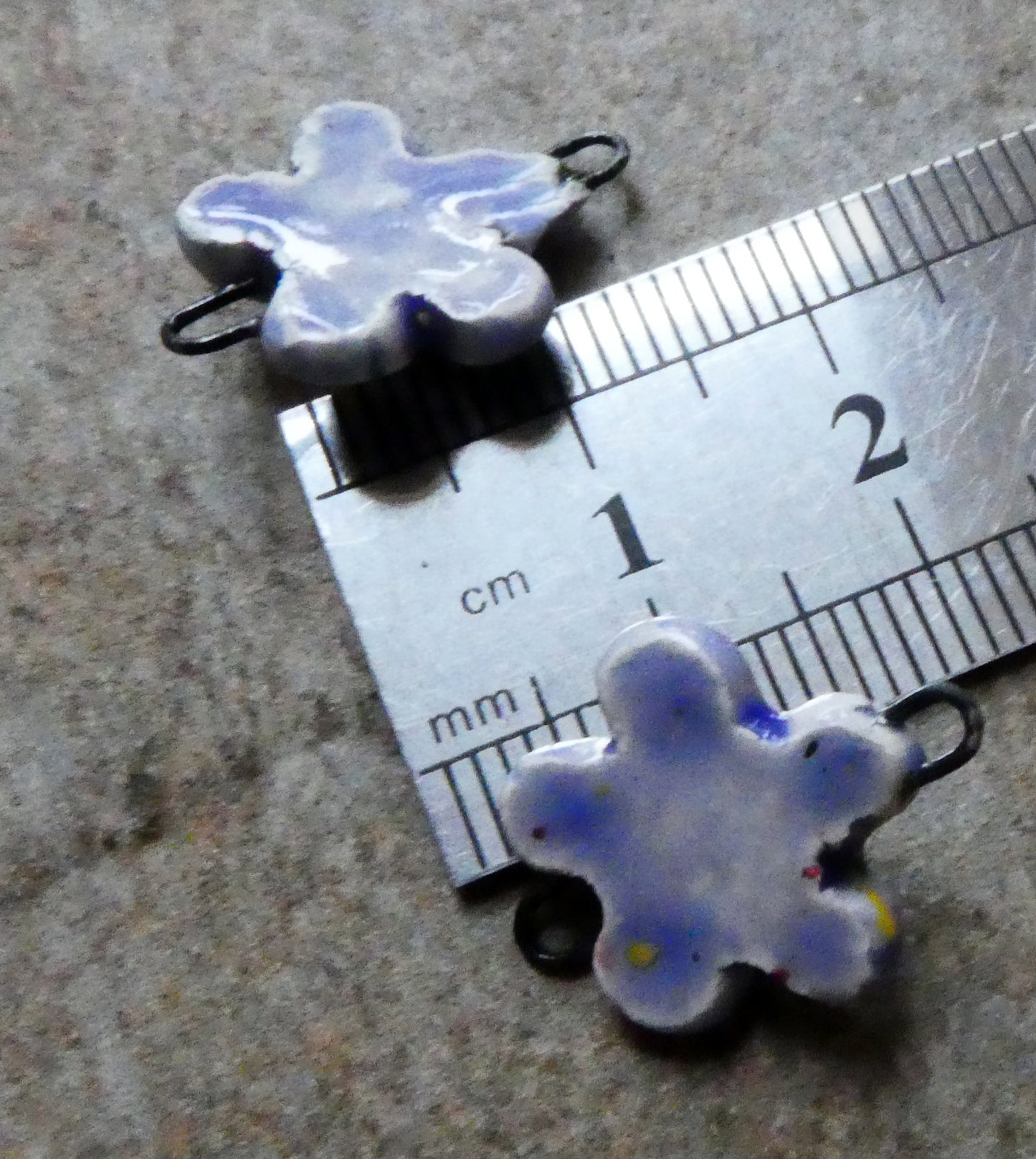 Ceramic Forget Me Not Earring Connectors - Peritwinkle
