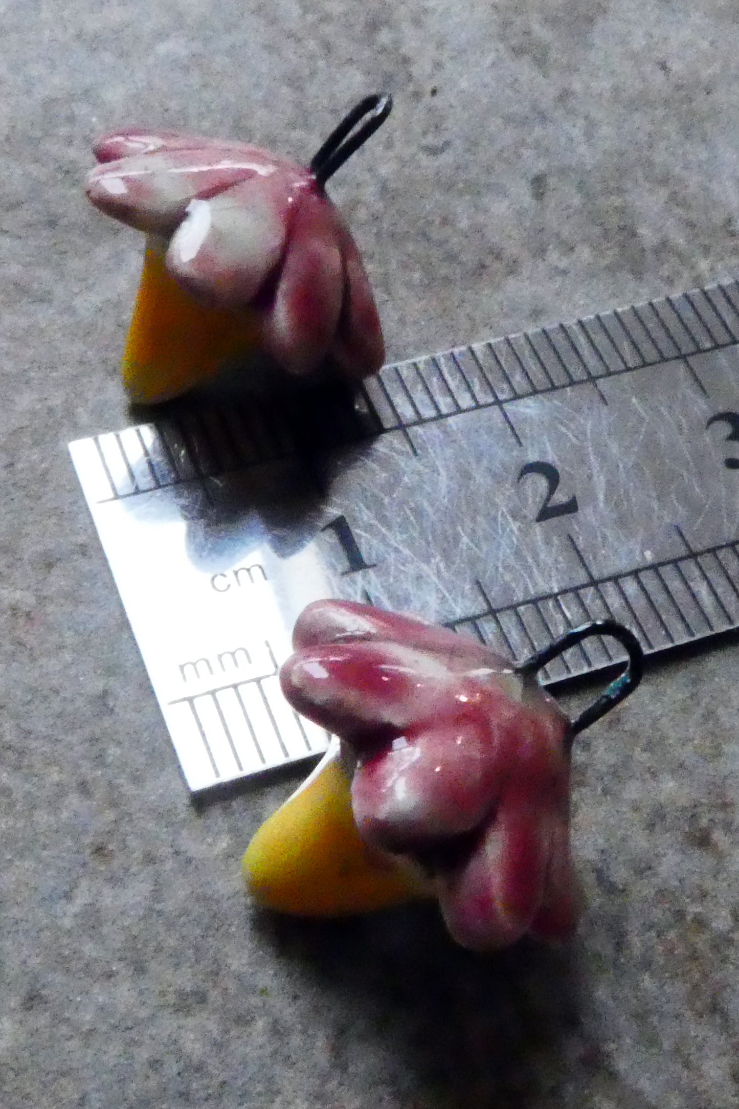 Ceramic Flower Bud Earring Charms - Tickled Pink
