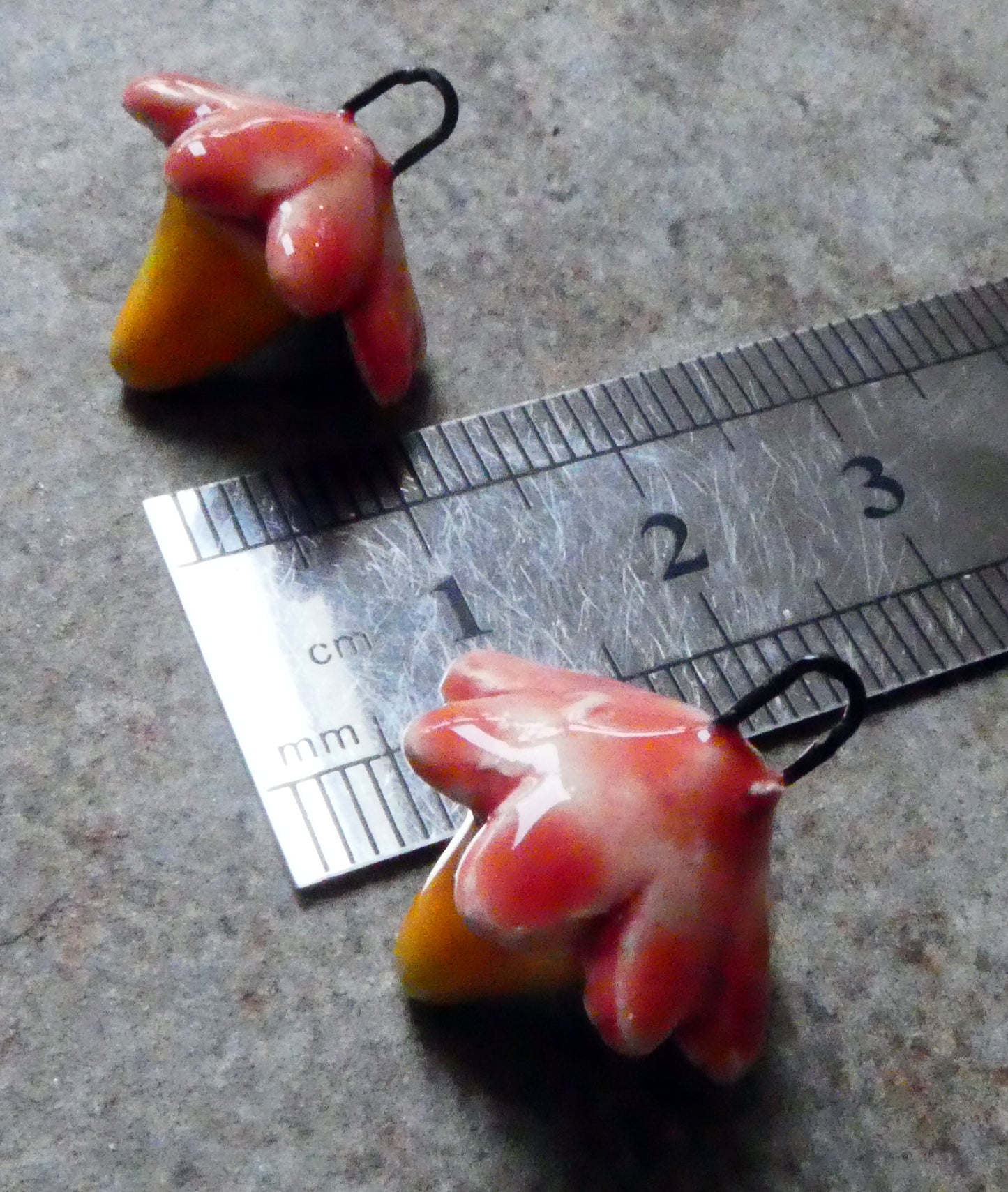 Ceramic Flower Bud Earring Charms - Watermelon