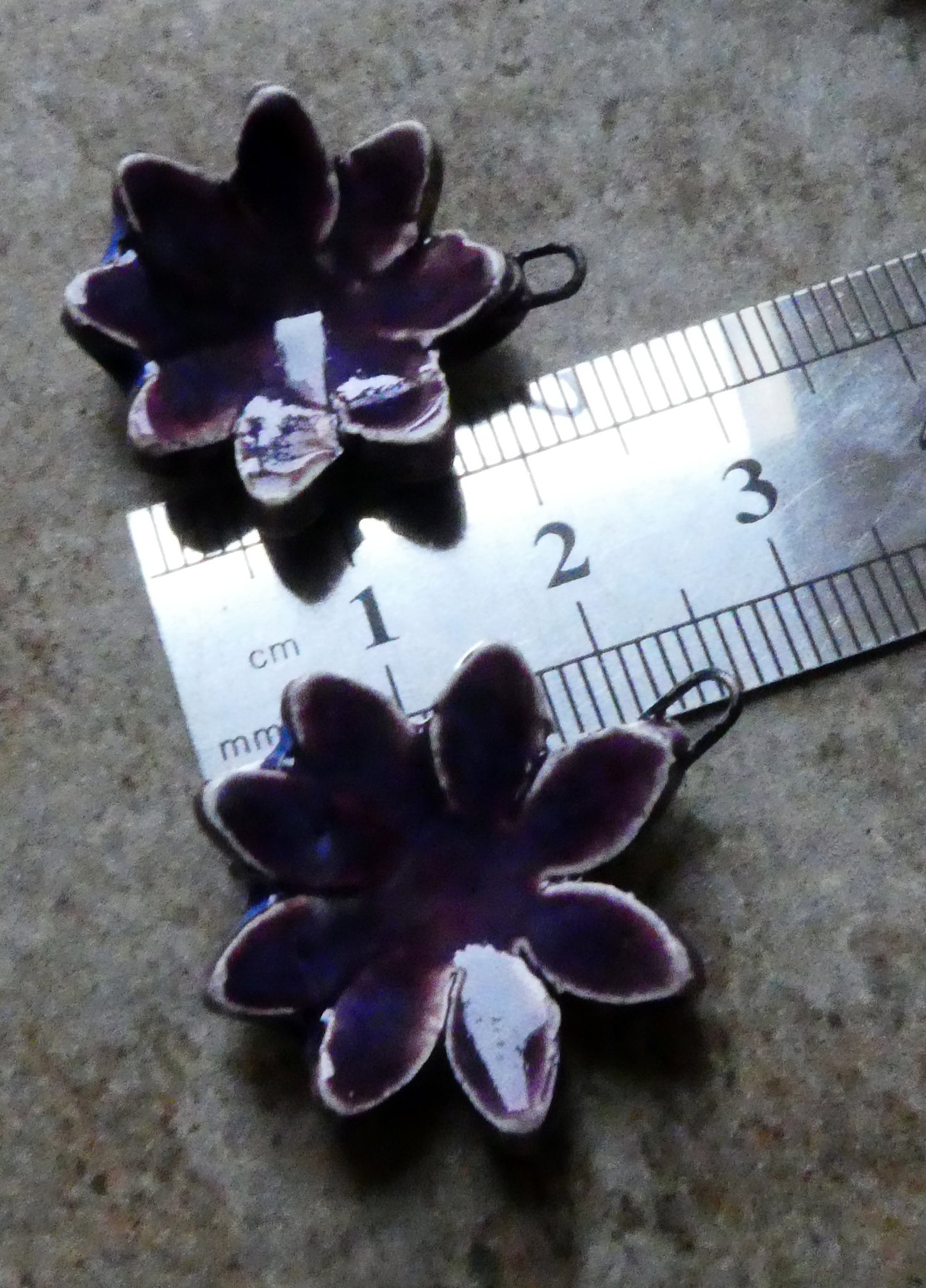 Ceramic Gazania Earring Charms - Royal Fantasy