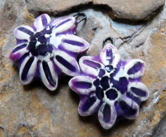 Ceramic Gazania Earring Charms - Bouncing Berry