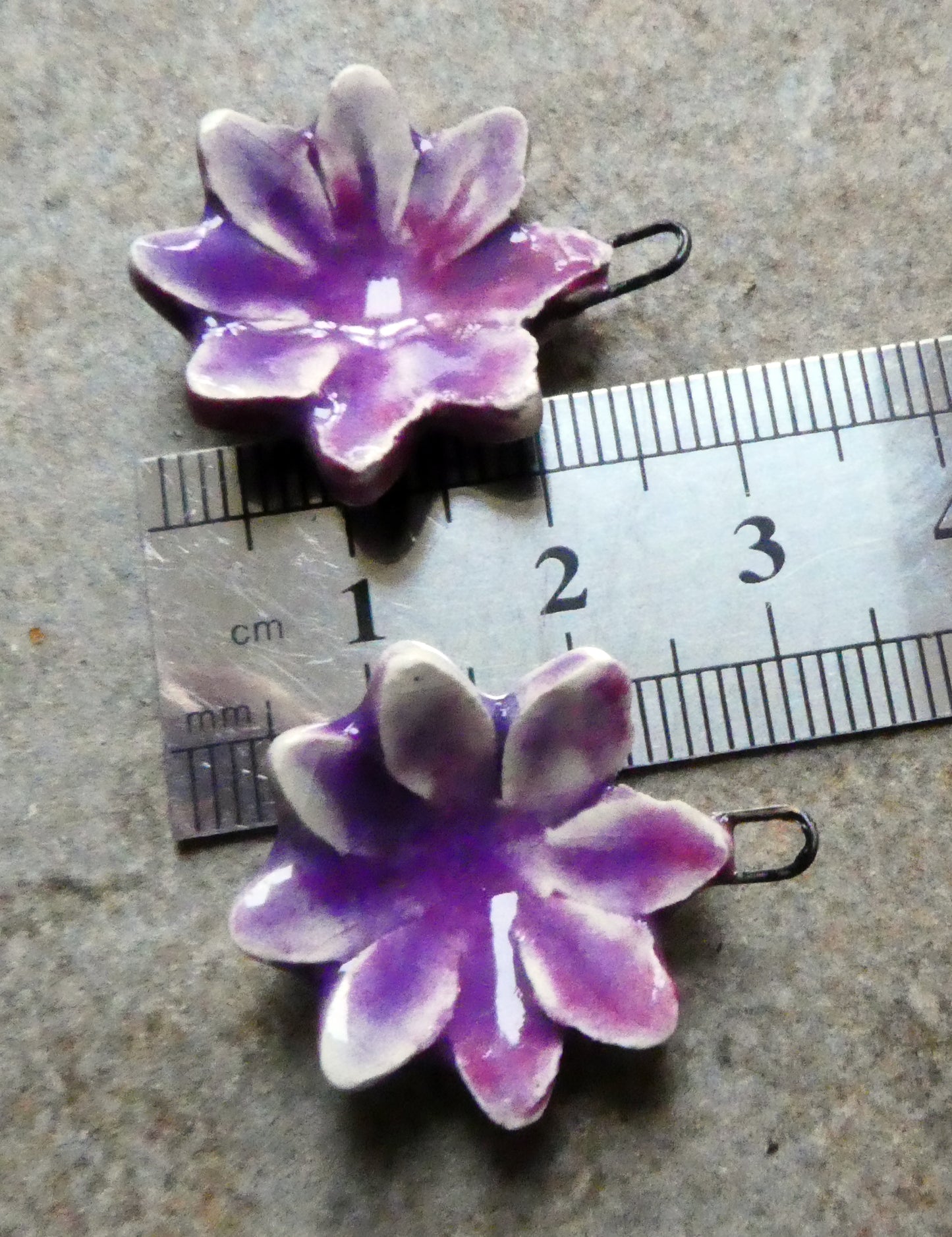 Ceramic Gazania Earring Charms - Bouncing Berry