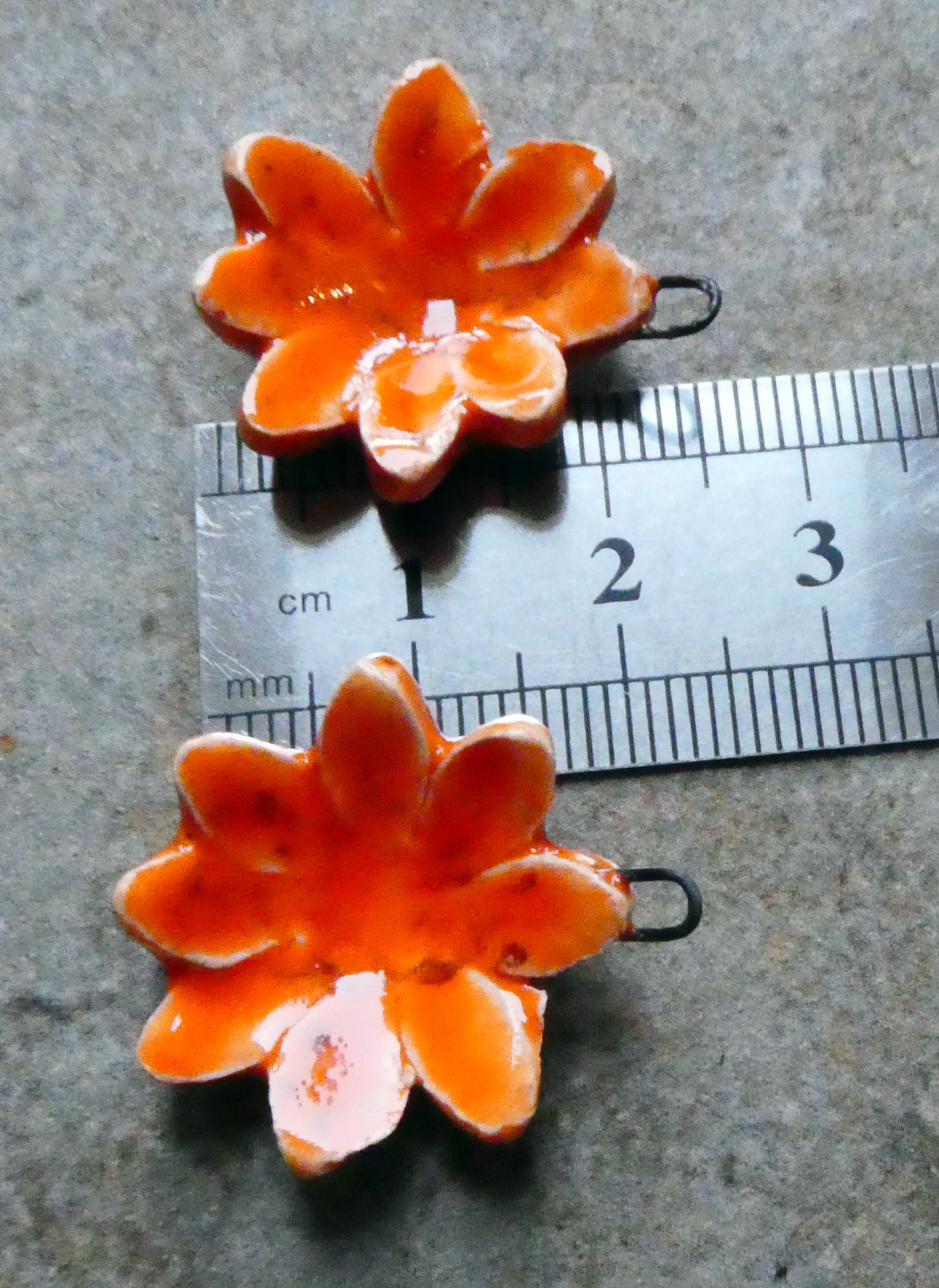 Ceramic Gazania Earring Charms - Wildfire