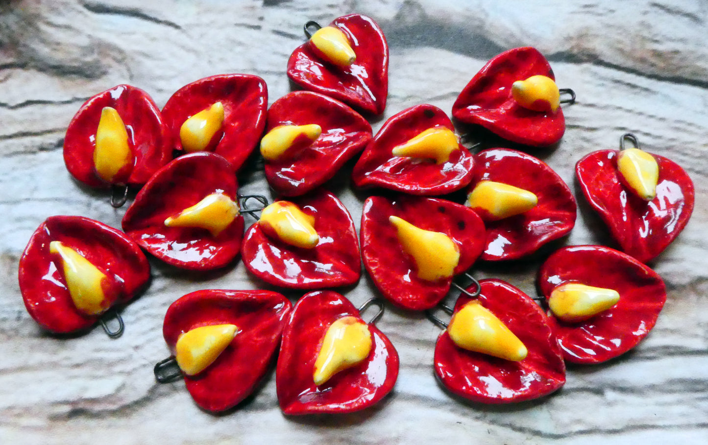 Ceramic Anthurium Earring Charms