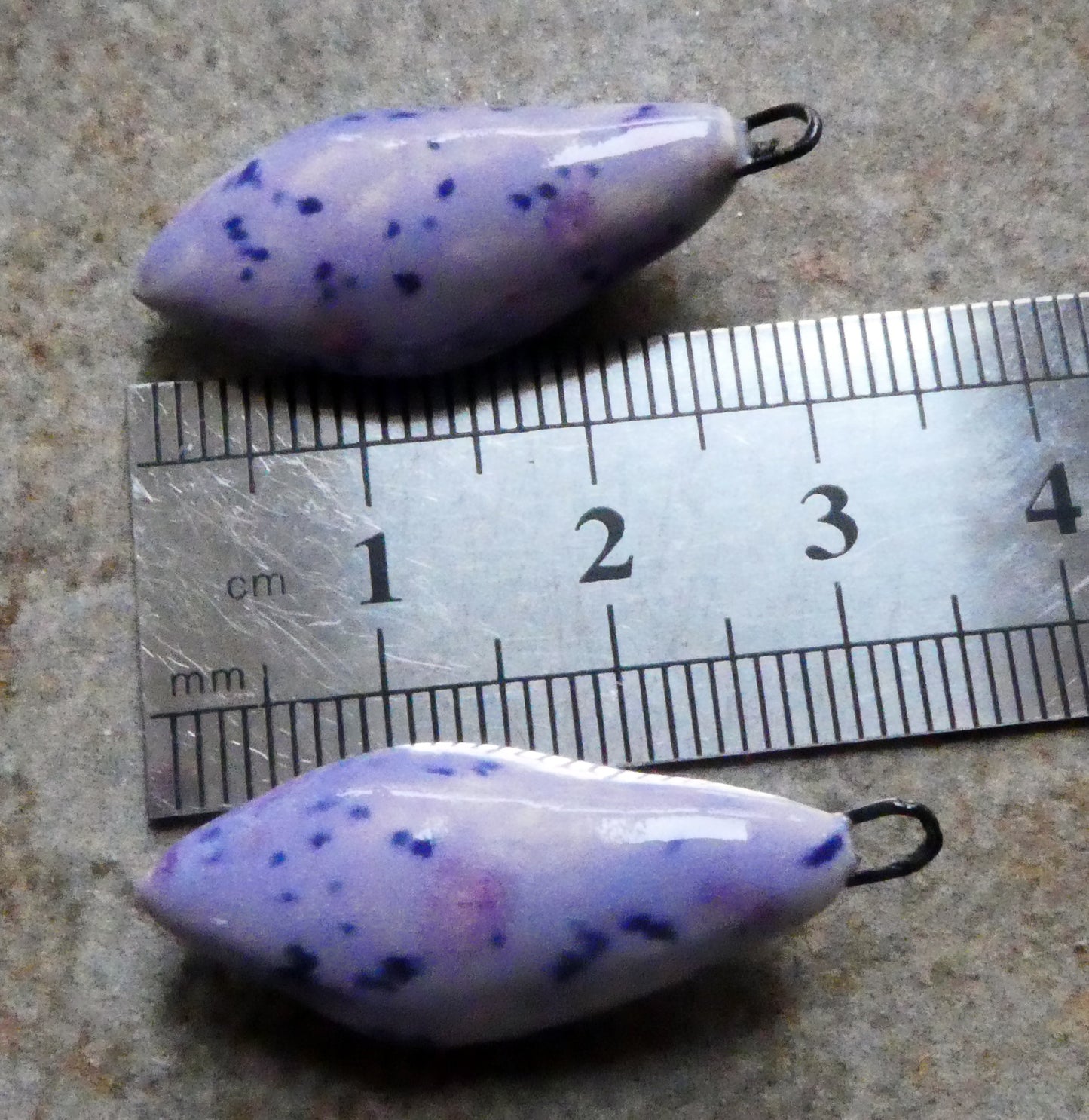 Ceramic Scoopy Flower Earring Charms - Purple Reign