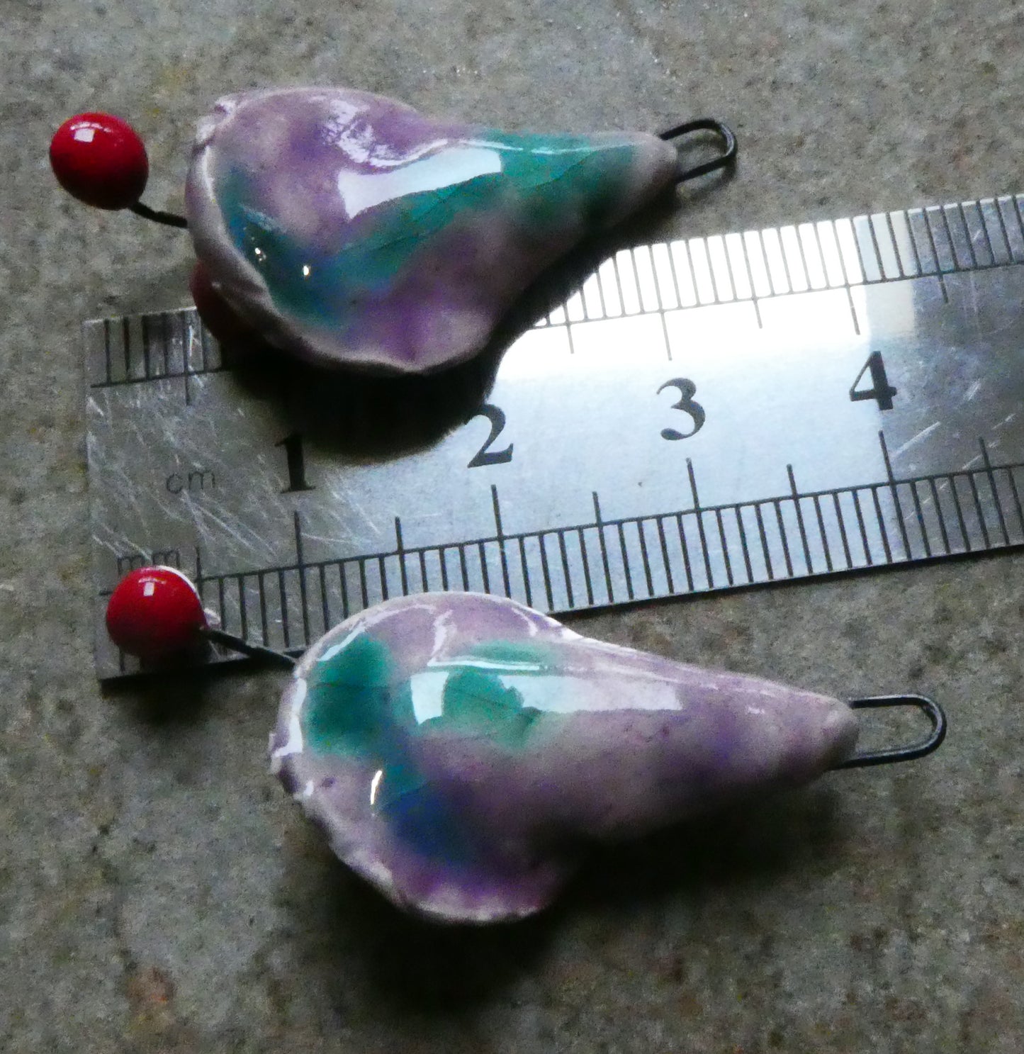 Ceramic Stamen Flower Earring Charms - Royal Amethyst