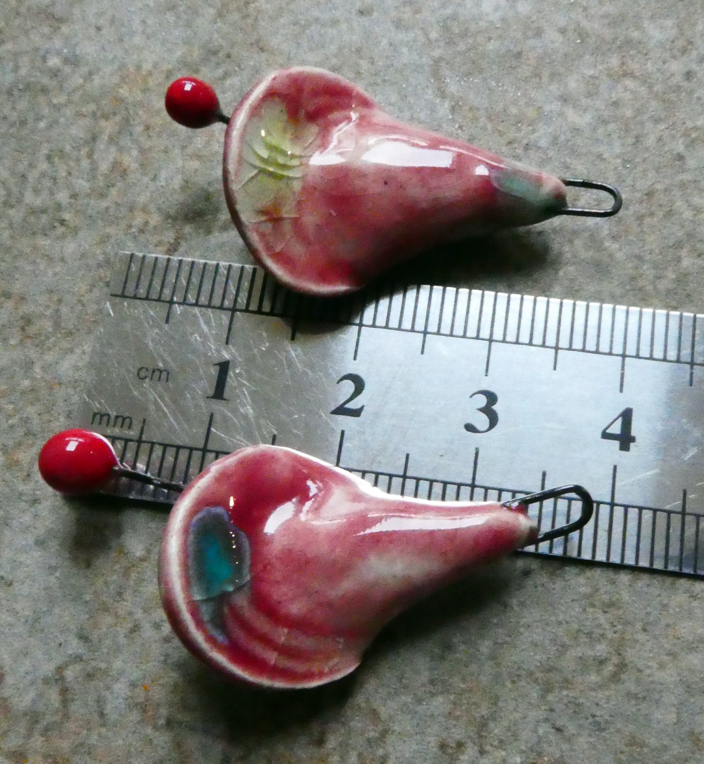Ceramic Stamen Flower Earring Charms - Berry Good