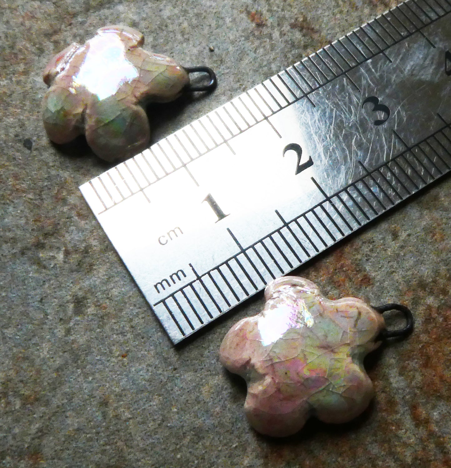 Ceramic Lustrous Cherry Blossom Earring Charms- Orchid