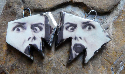 Ceramic Screamer Decal Earring Charms#1