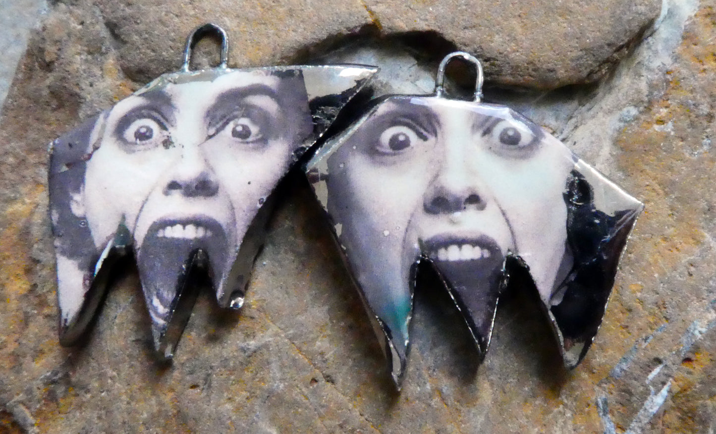 Ceramic Screamer Decal Earring Charms#2