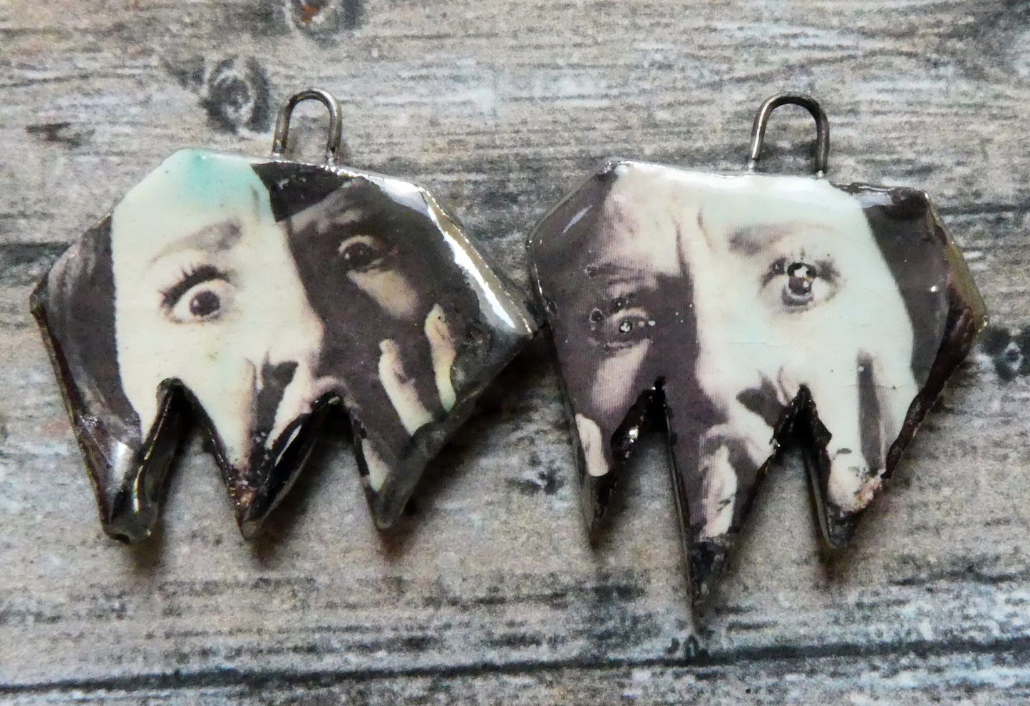 Ceramic Screamer Decal Earring Charms#3