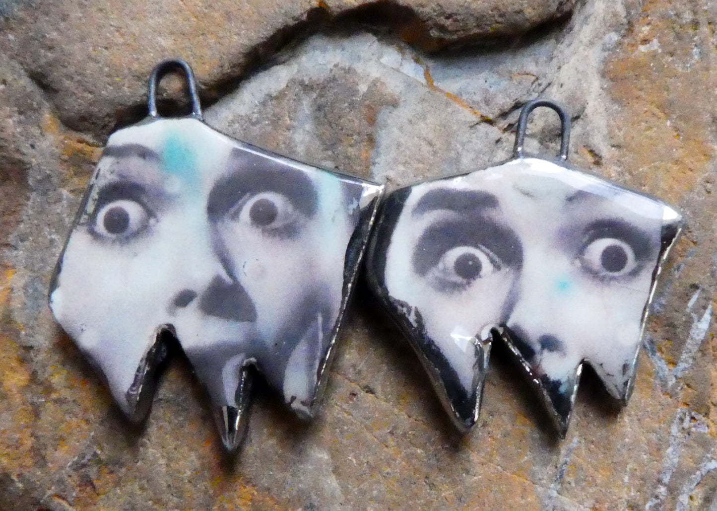 Ceramic Screamer Decal Earring Charms#4