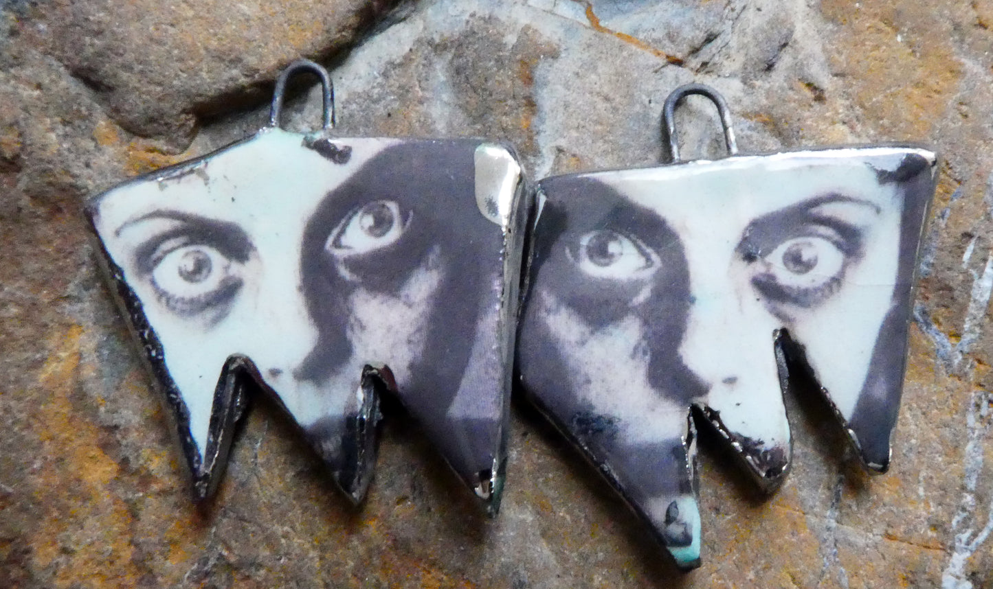 Ceramic Crazies Decal Earring Charms#4