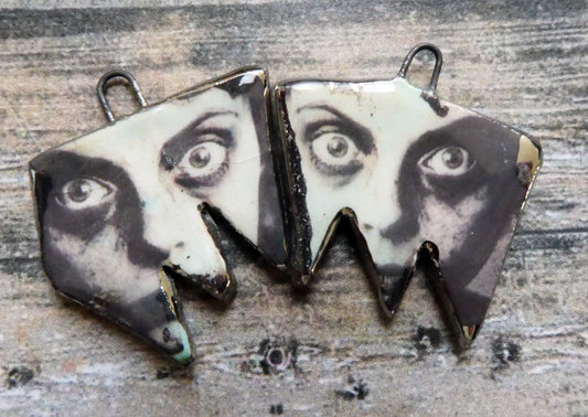 Ceramic Crazies Decal Earring Charms#4