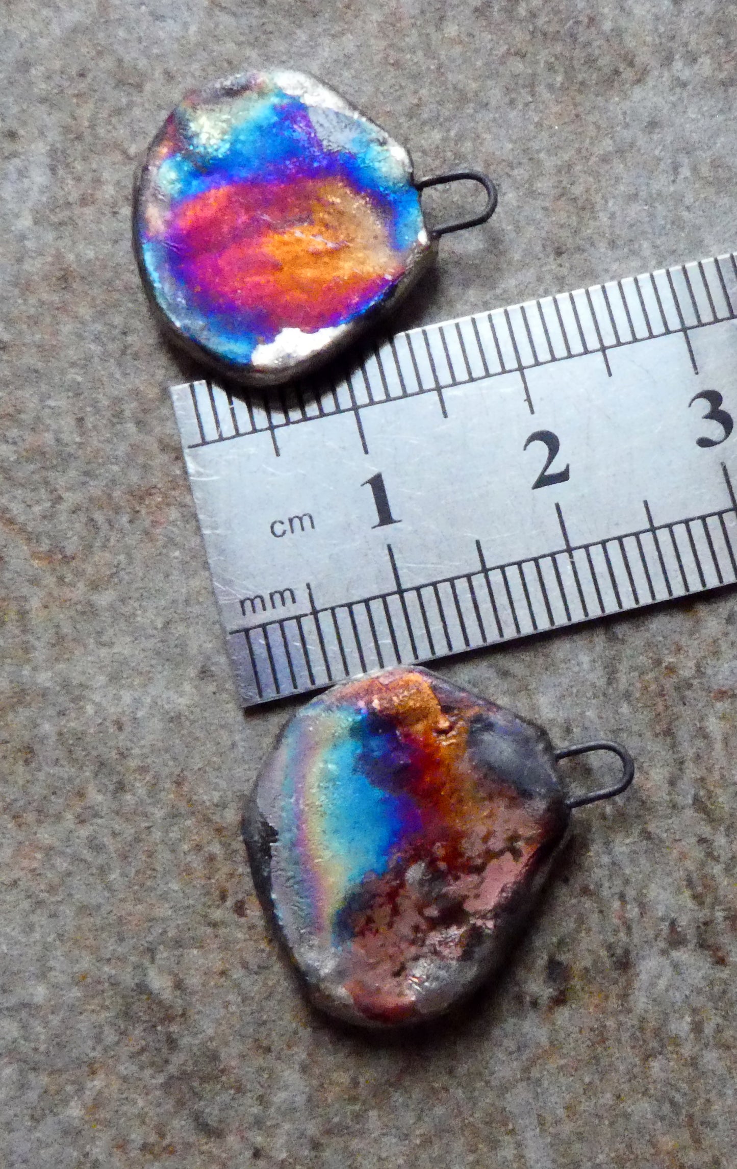 Ceramic 70's Paisley Pattern Decal Charms -#1