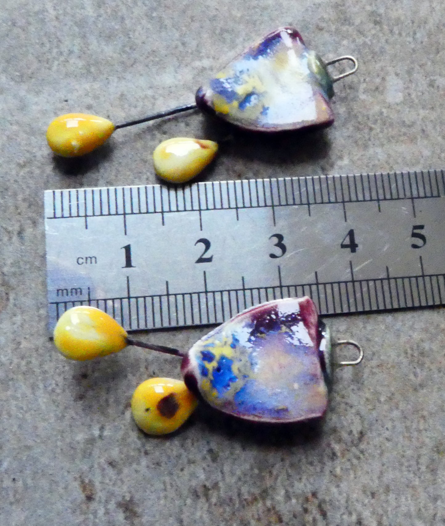Ceramic Folded Flower Dangles - Sailors Delight