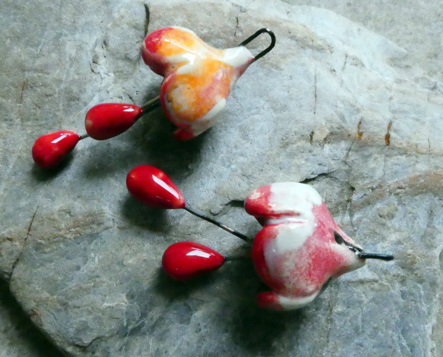 Ceramic Fuchsia Flower Earring Charms - Poppy Fields