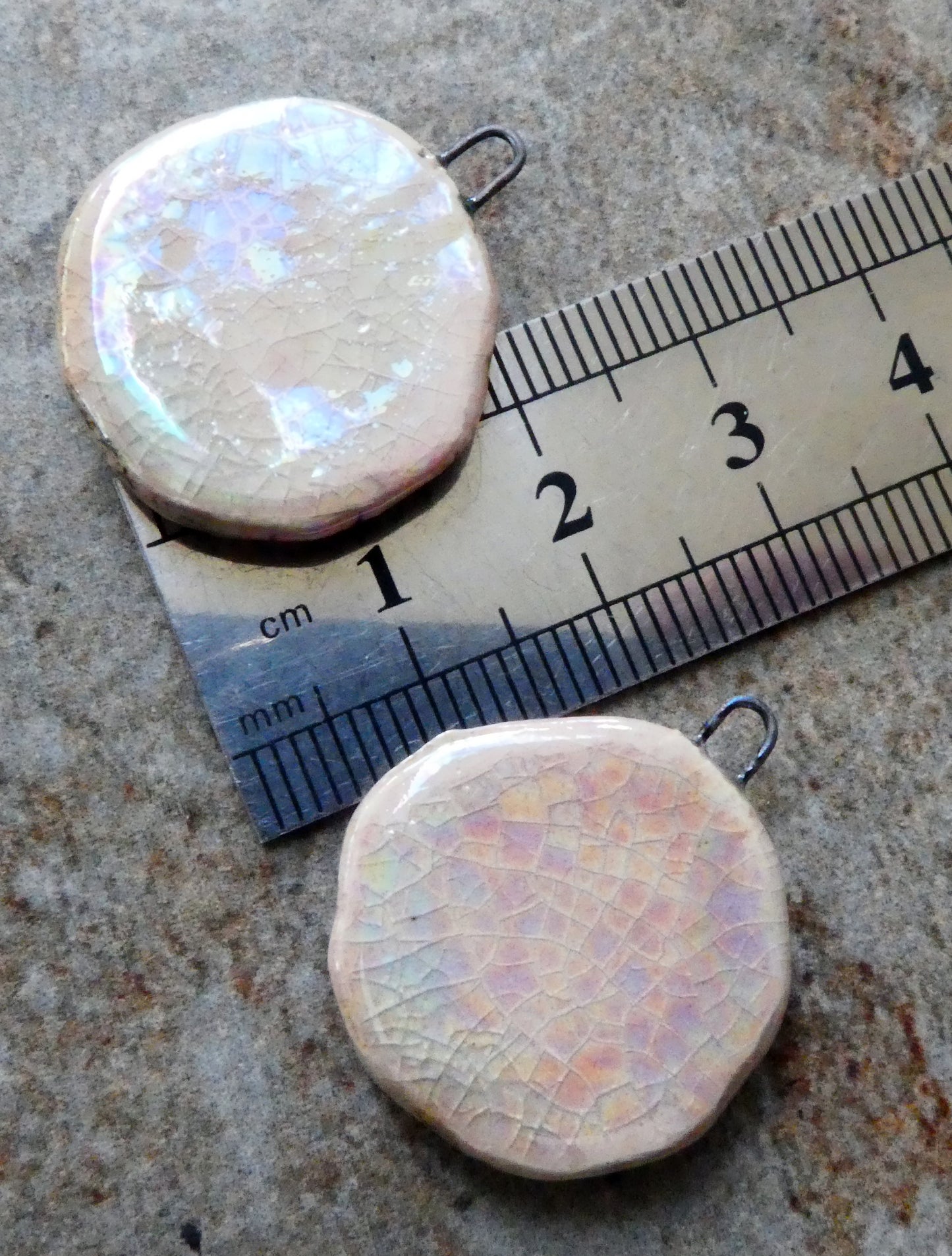 Ceramic Lustrous Feathery Flower Earring Charms - Orchid