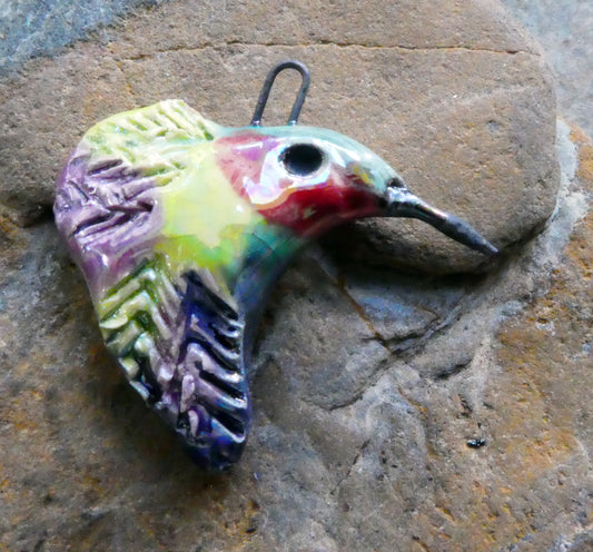 Ceramic Lustrous Hummingbird Dangles