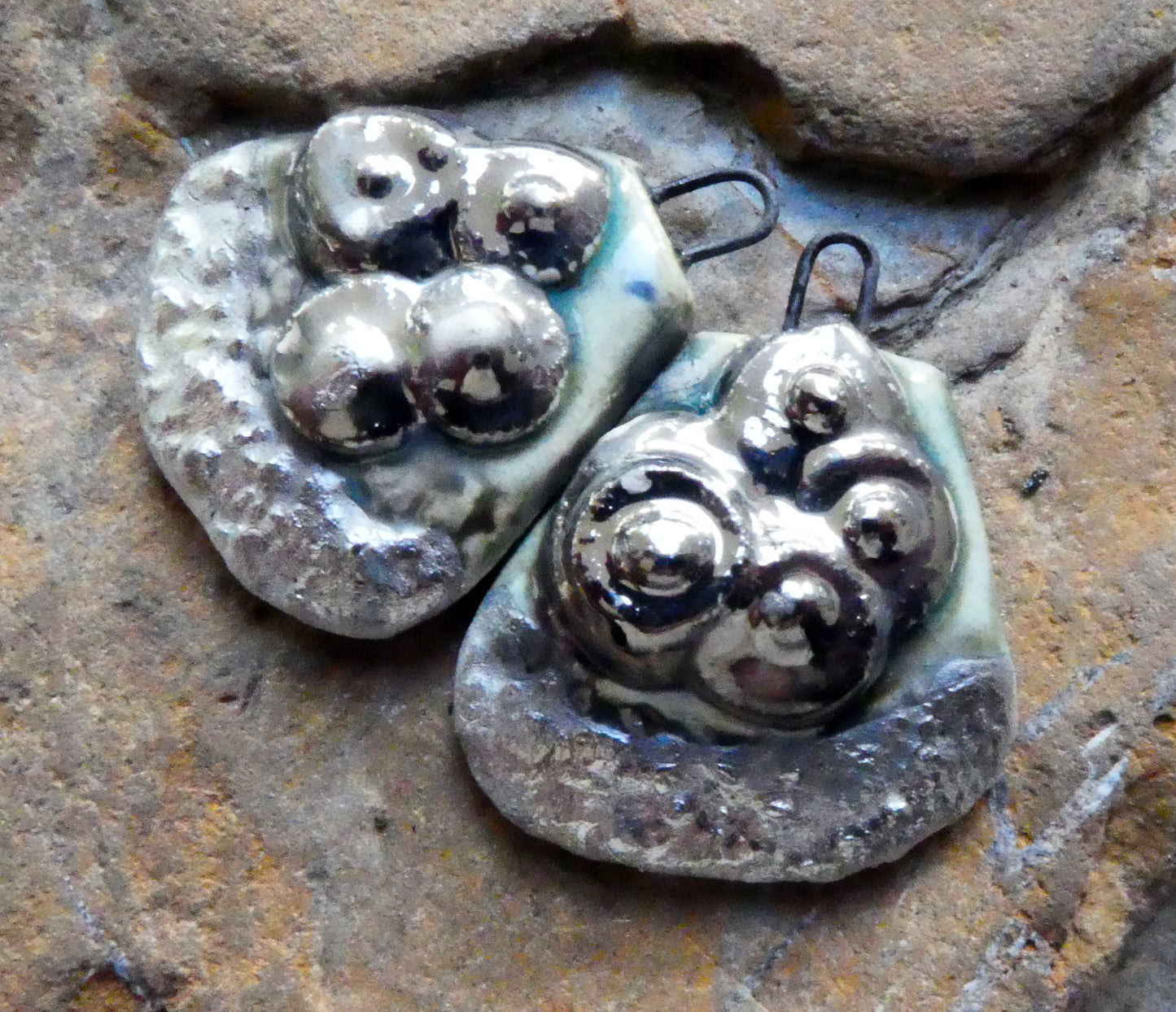 Ceramic Anemone Beachy Shard Earring Charms -Seawind