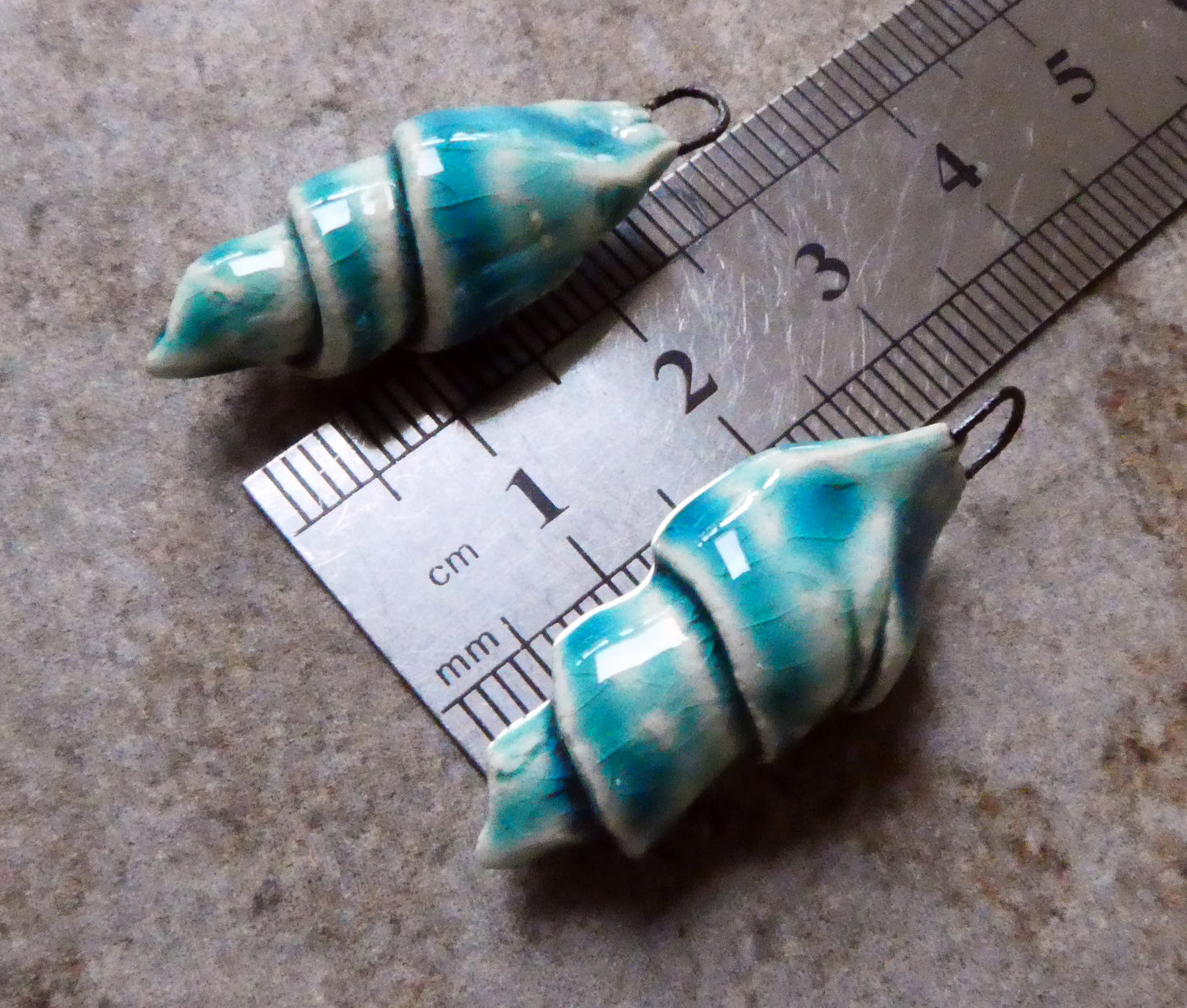 Ceramic Conical Shell Charms - China Sea