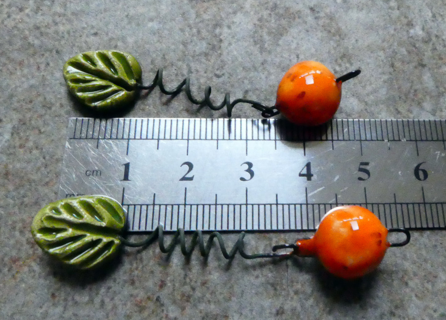 Ceramic Orange and Leaf Dangles - Army Surplus