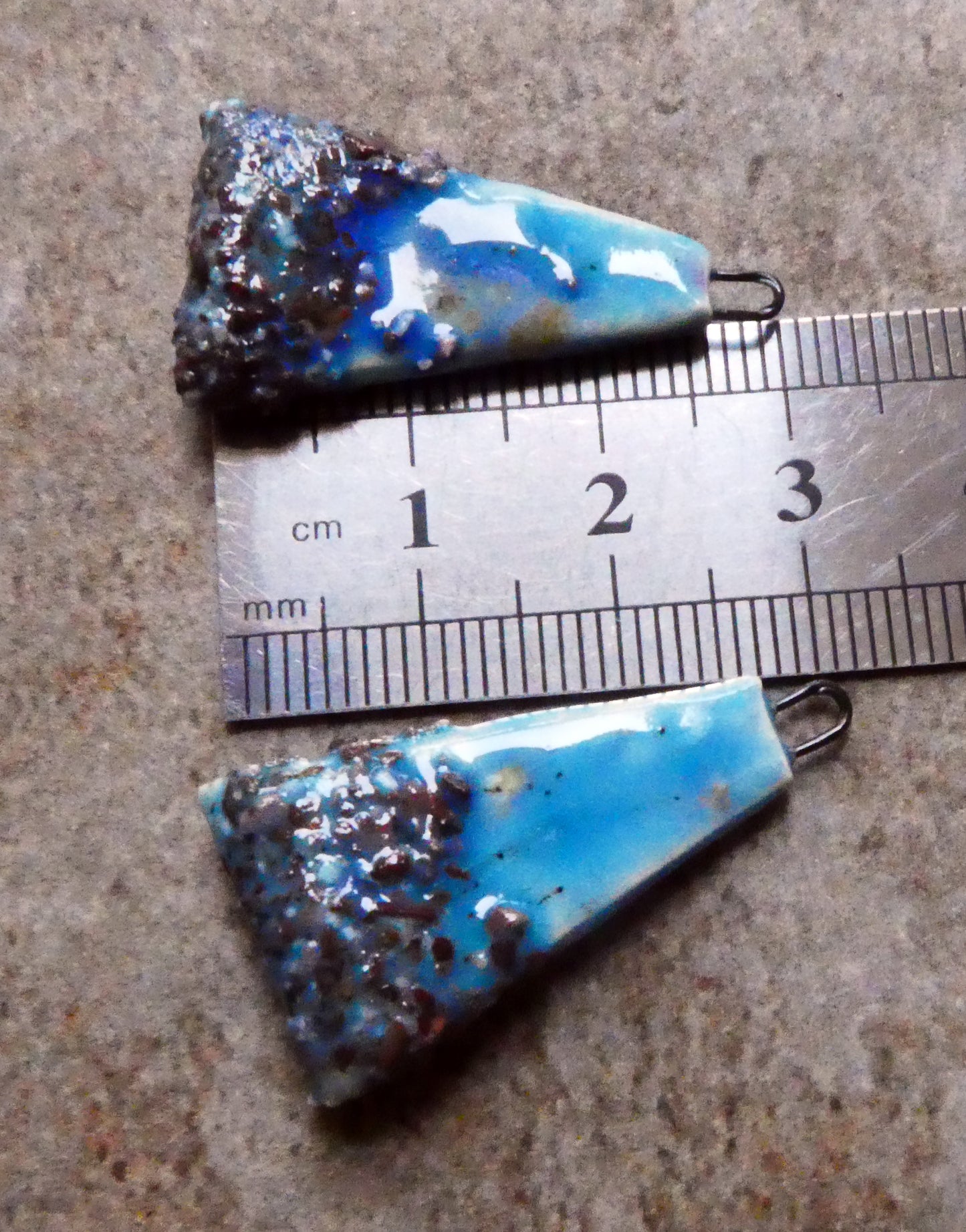 Ceramic Coarse Sandy Wedge Charms- Tahiti Grape