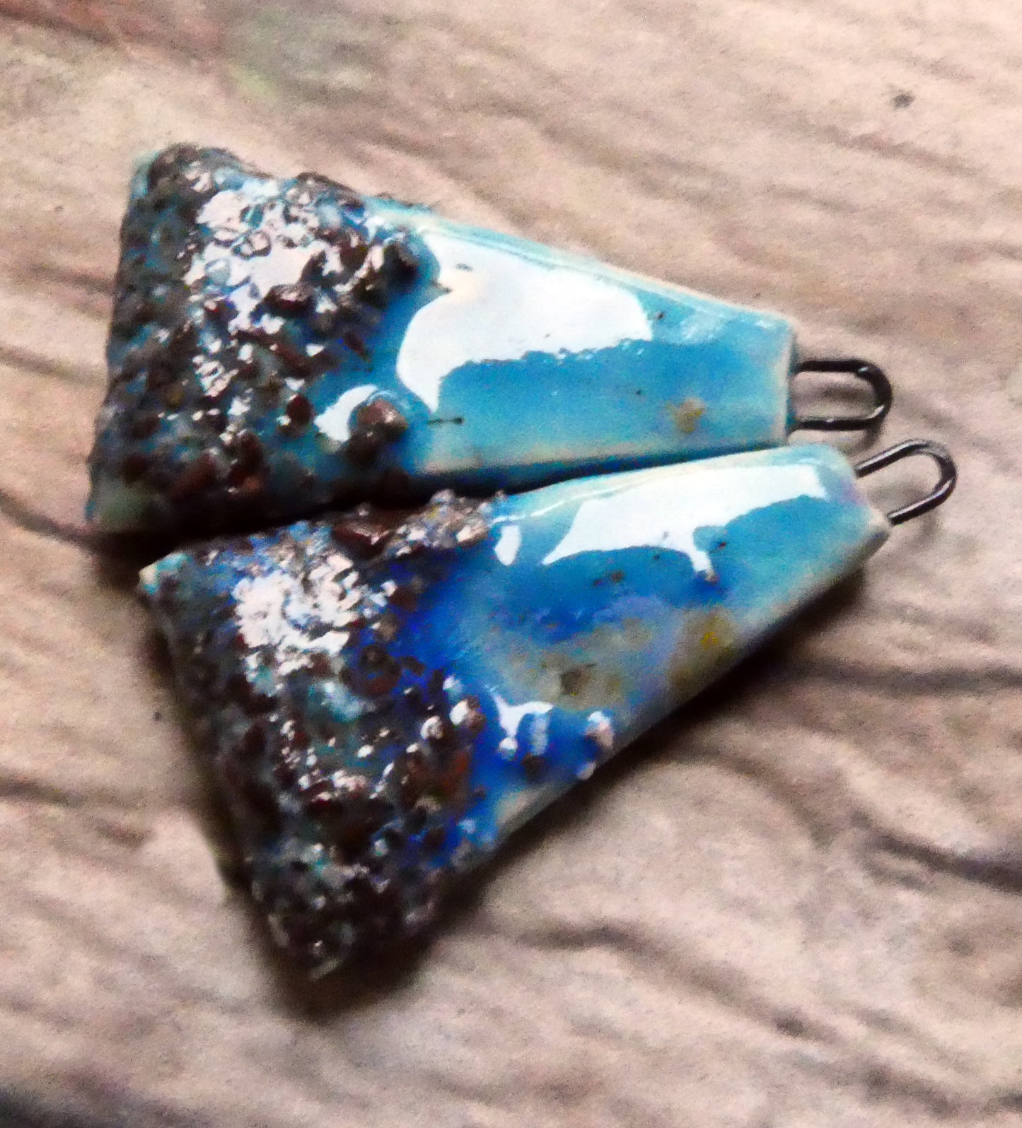 Ceramic Coarse Sandy Wedge Charms- Tahiti Grape