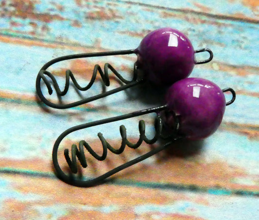 Ceramic Springy Bobble Earring Connectors -Grapel