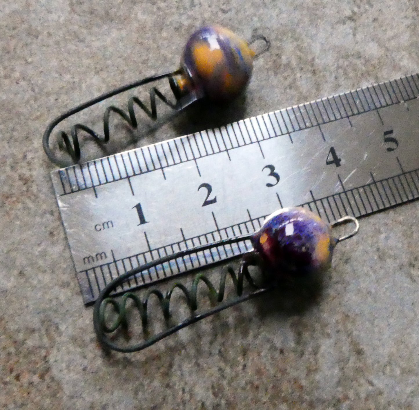 Ceramic Springy Bobble Earring Connectors -Sailors Delight