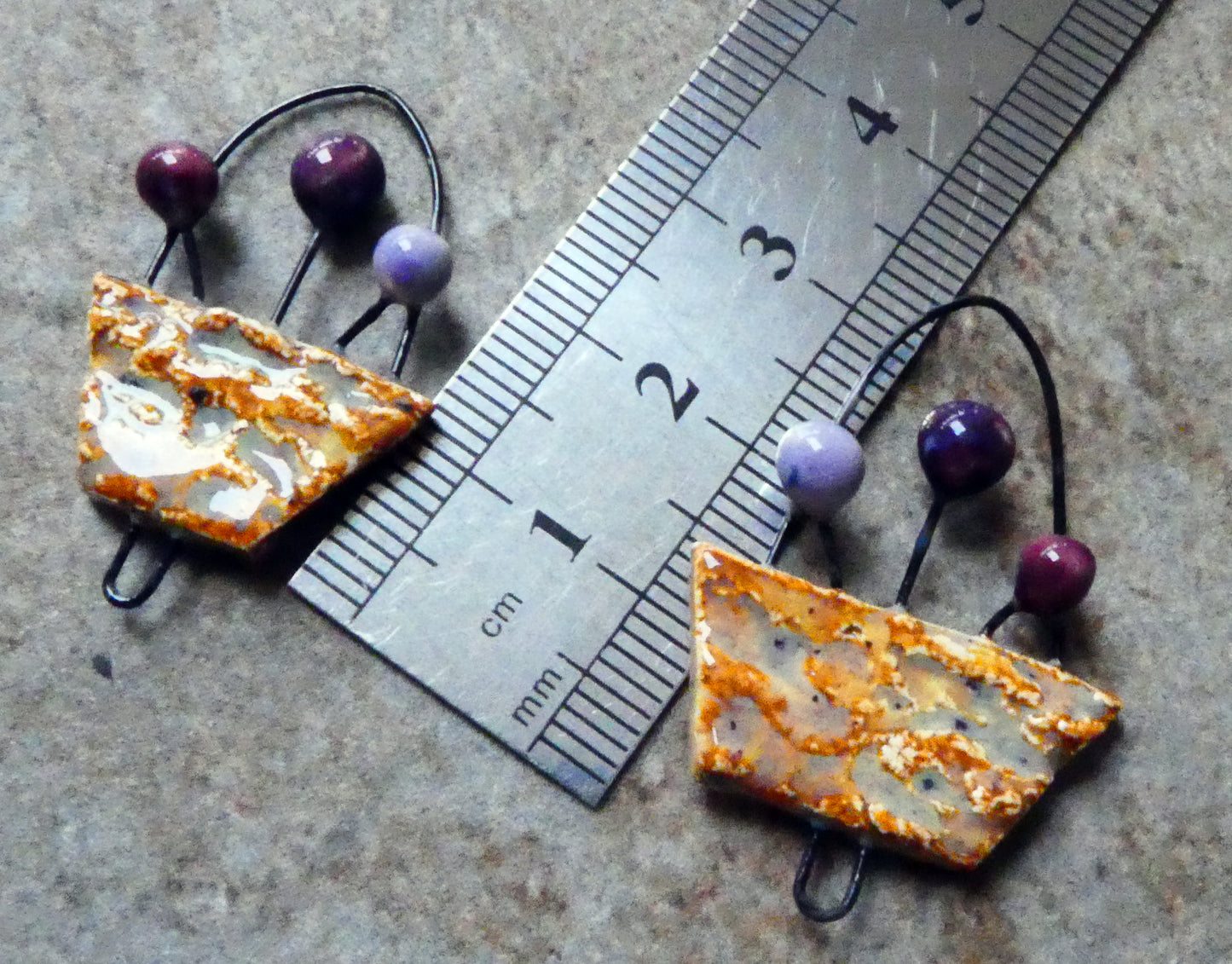 Ceramic Window Box Earring Connectors #4