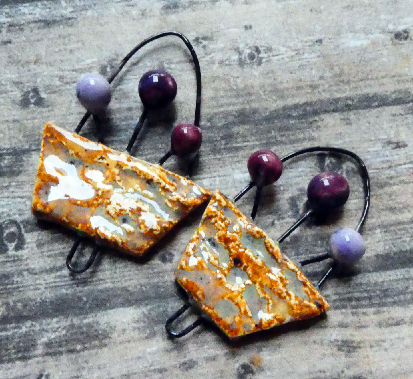 Ceramic Window Box Earring Connectors #4
