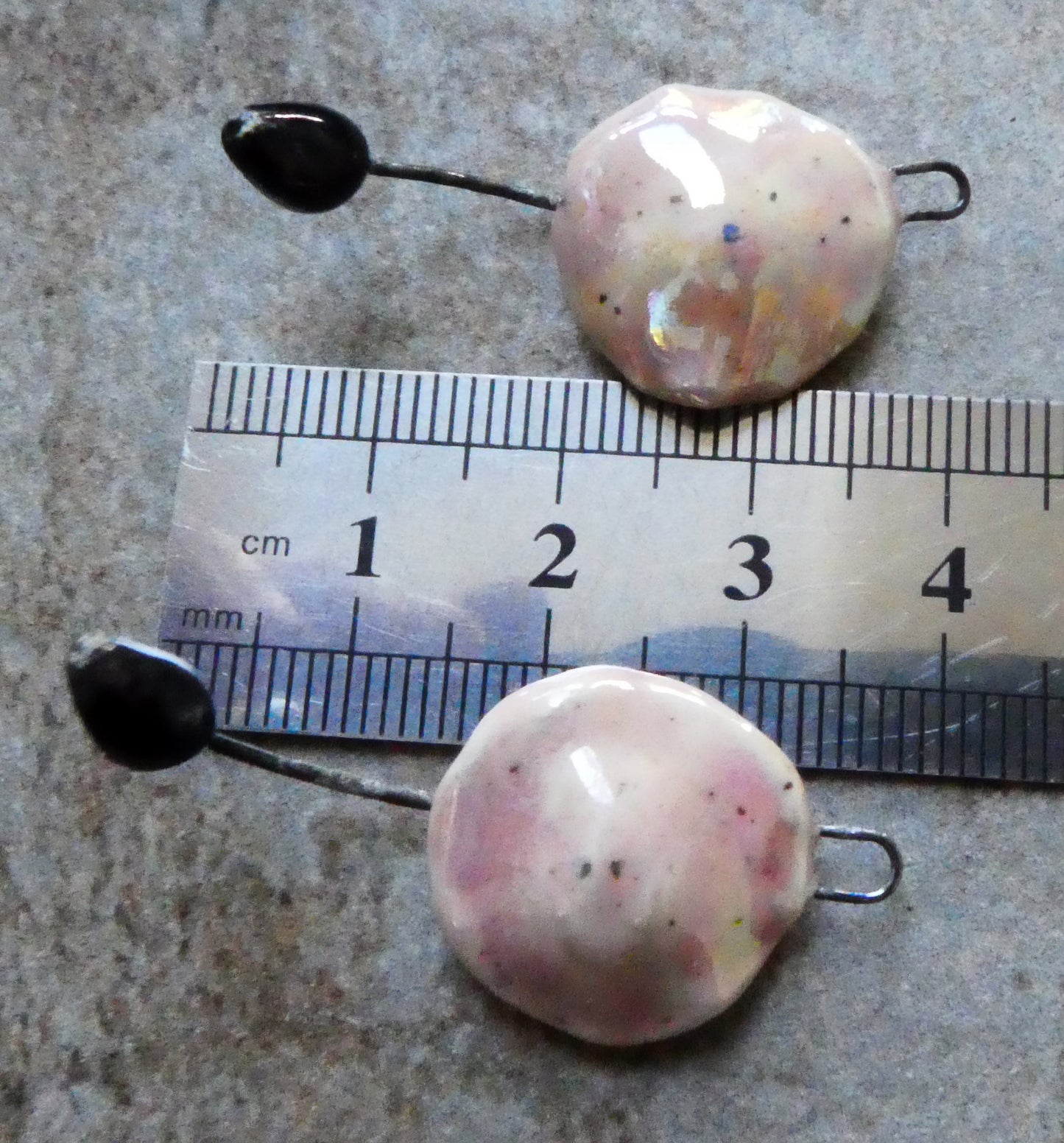 Ceramic Lustrous Hibiscus Flower Earring Charms - Pink Plum